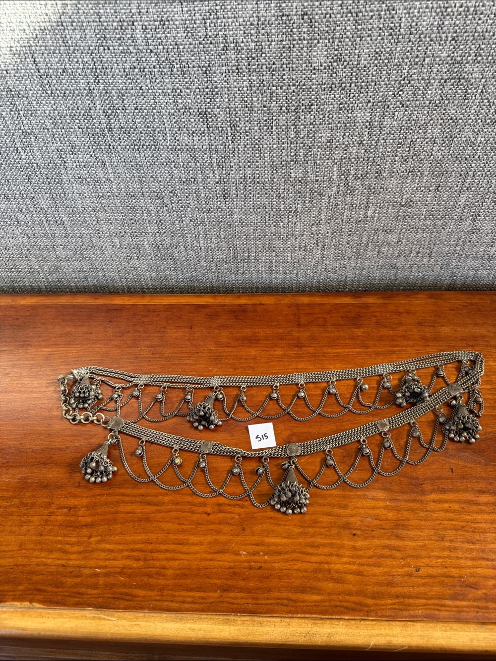 Vintage Oxidized Silver Tribal Belly Chain Belt Boho Festival Size M/L 36”